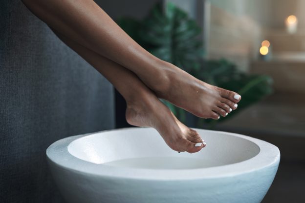 Woman's feet after a foot soak