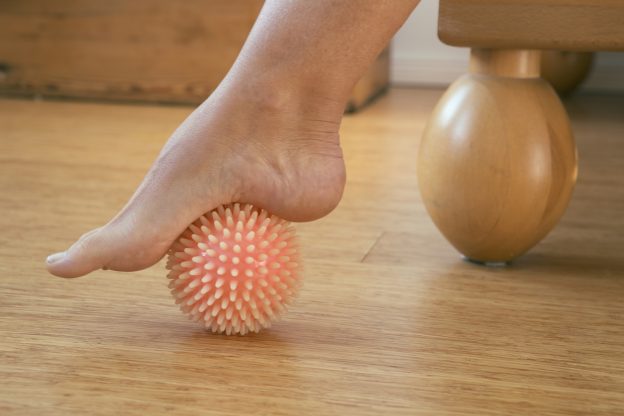 Foot with massage ball